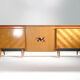 Modernist enfilade cherrywood around 1950