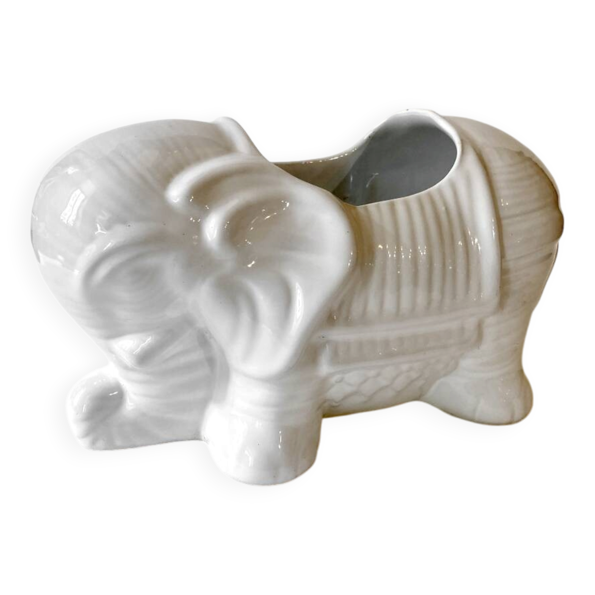Elephant ceramic cache-pot / planter