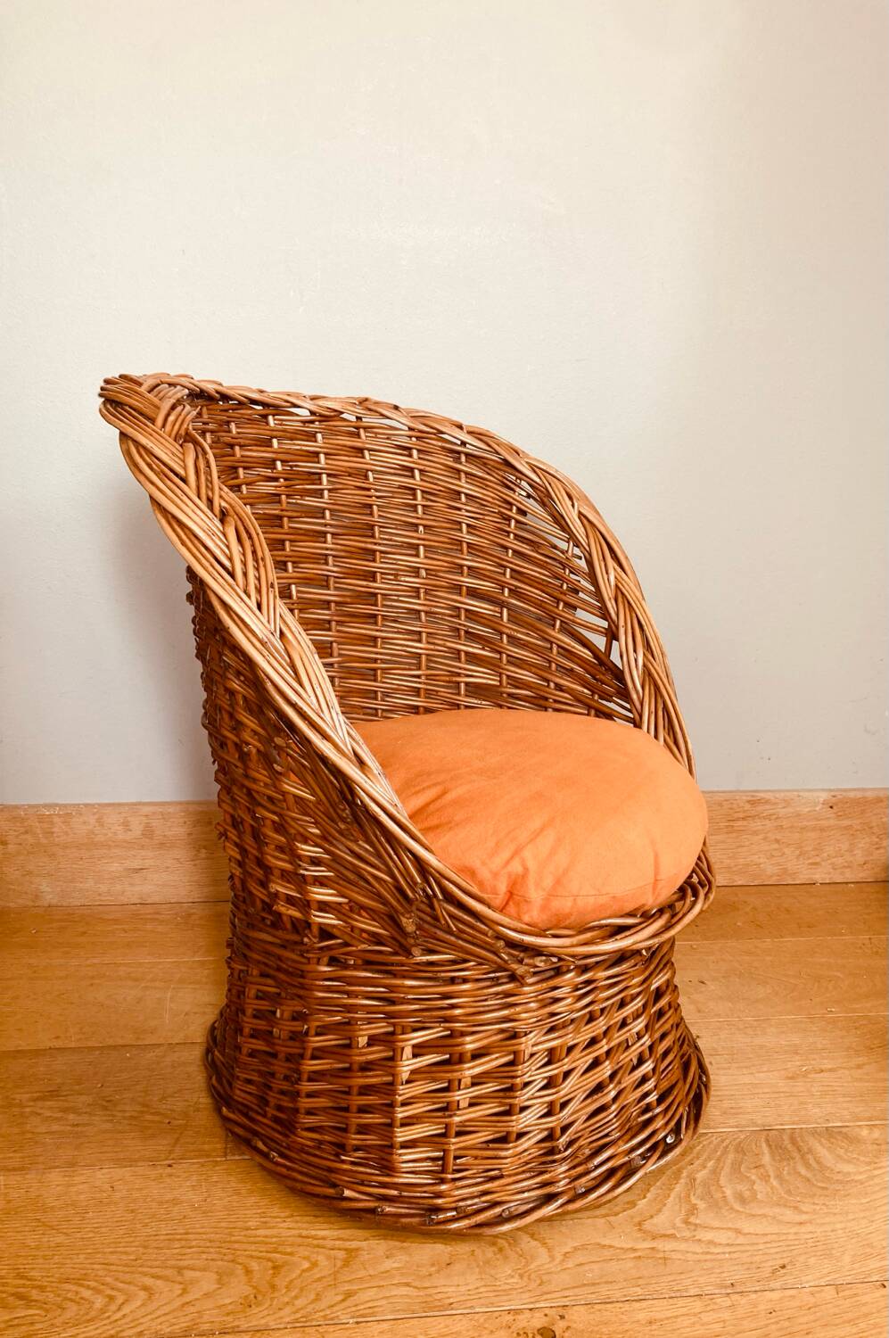 Vintage rattan / wicker armchair for children, 1970s