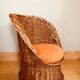 Vintage rattan / wicker armchair for children, 1970s