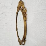 Miroir Médaillon Rond en Laiton, 1950s