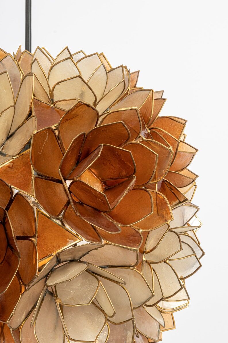 Suspension ball in pearly capiz shell Germany 1960s