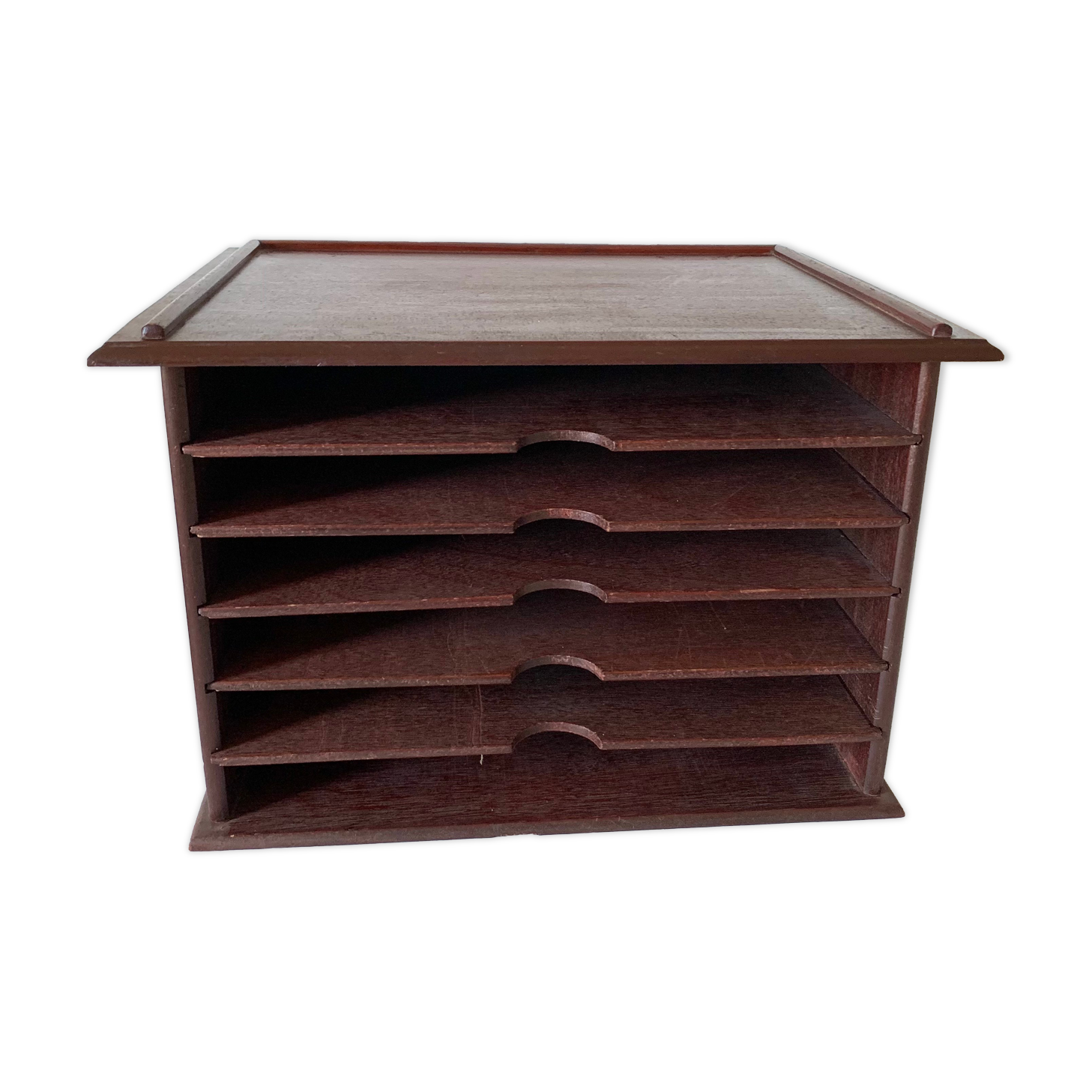 Wooden desk storage