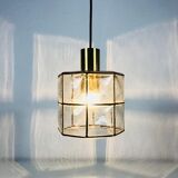 Iron and glass suspension lamp by Glashtte Limburg, 1960s