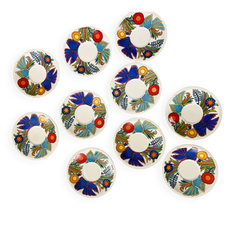 Set of coffee cup saucers (x6) Villeroy & Boch Acapulco