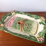 Asparagus dish with integrated drainer