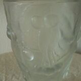Frosted glass vase with relief cherry decoration
