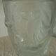 Frosted glass vase with a relief decoration of cherries.