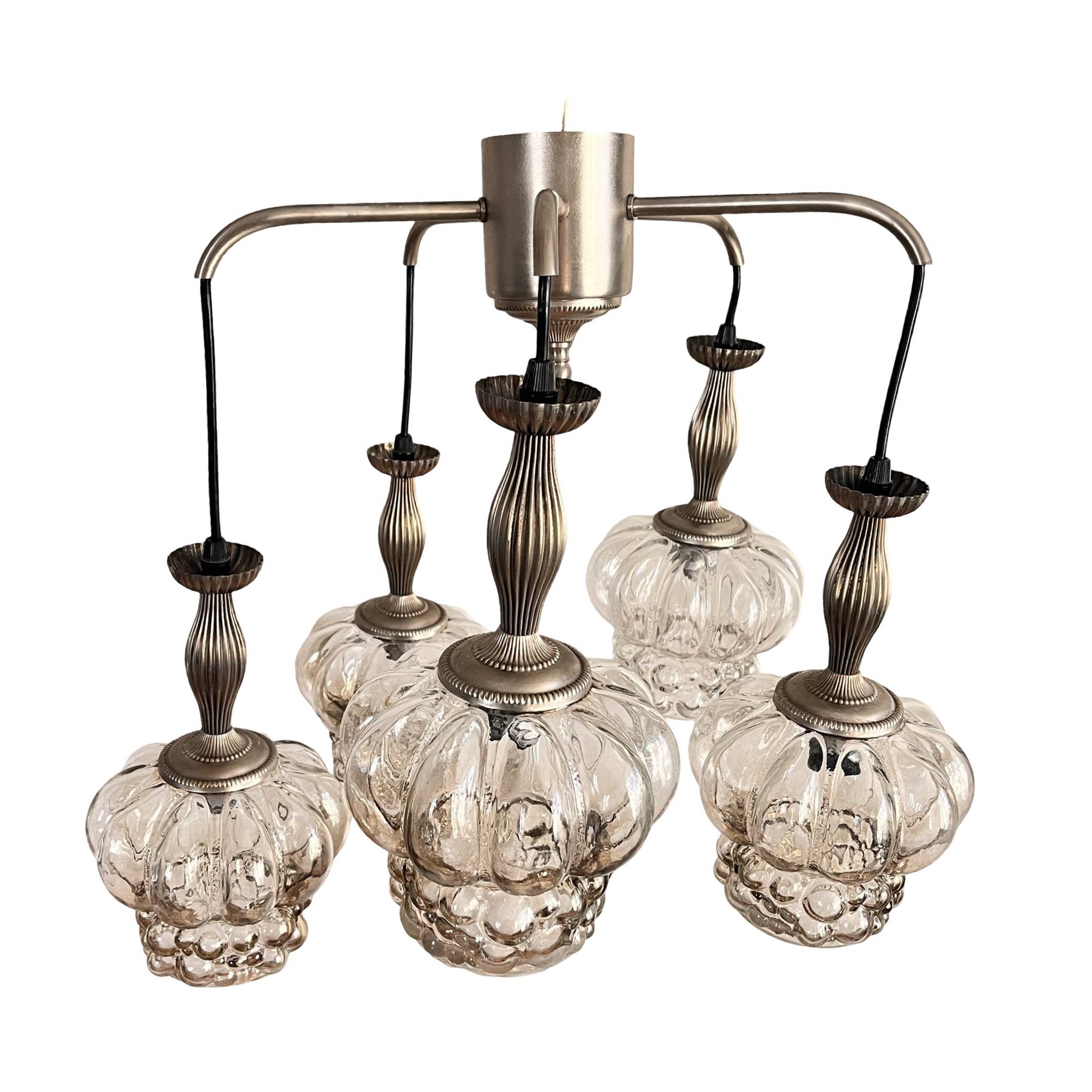 Mid-century modern cascade chandelier veb narva leuchten, germany, 1970s.