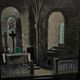 Oil on hardboard interior of a Breton church by PQ Royere 1965