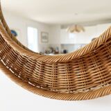 Round wicker mirror 1960