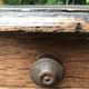 Old farmhouse table desk 1 drawer solid wood patinated black top