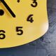 Vintage formica clock silent wall pendulum 60s "Yellow"