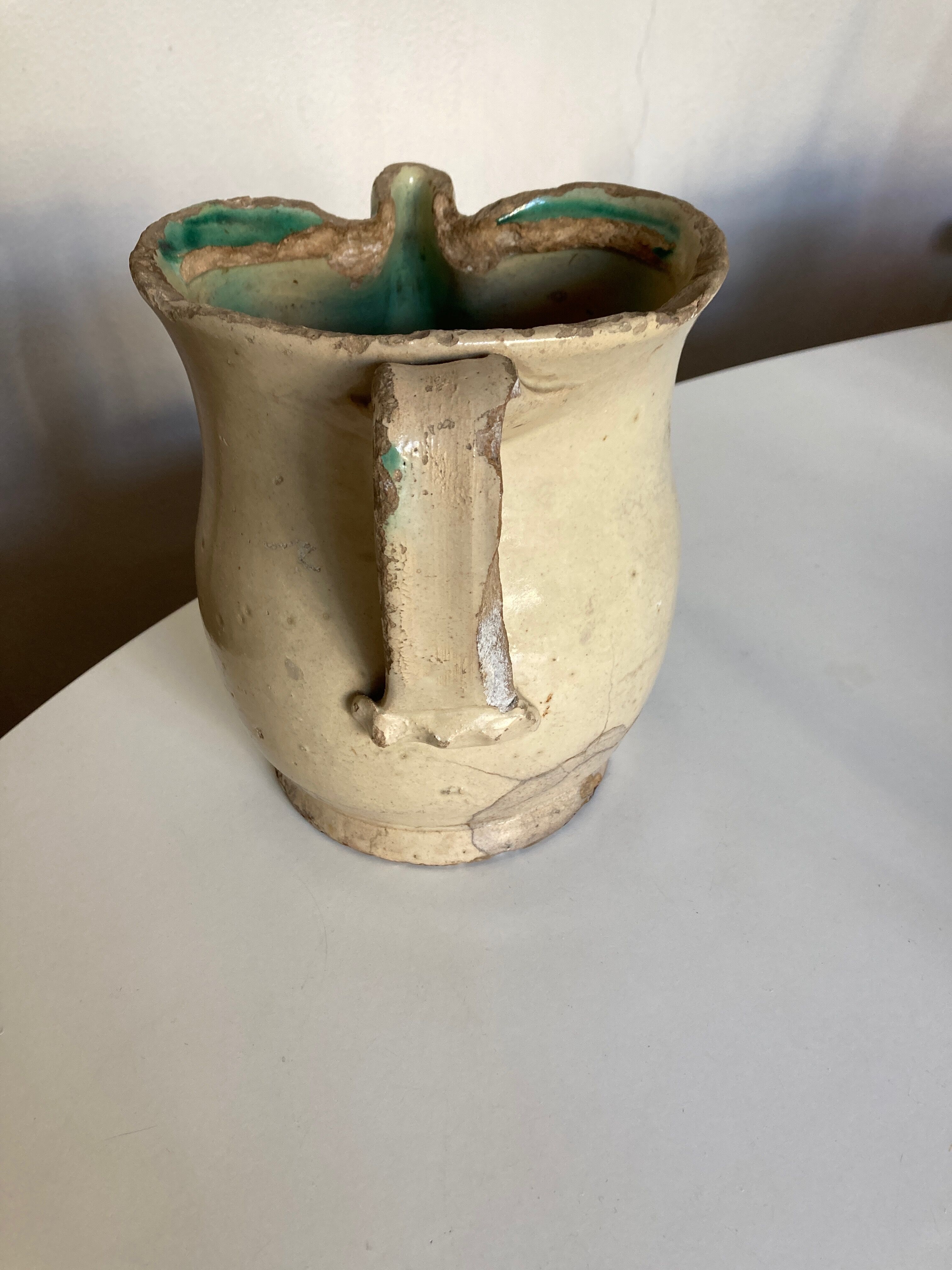 Vase pitcher 18th Italian glazed earth of Vietri Amalfi