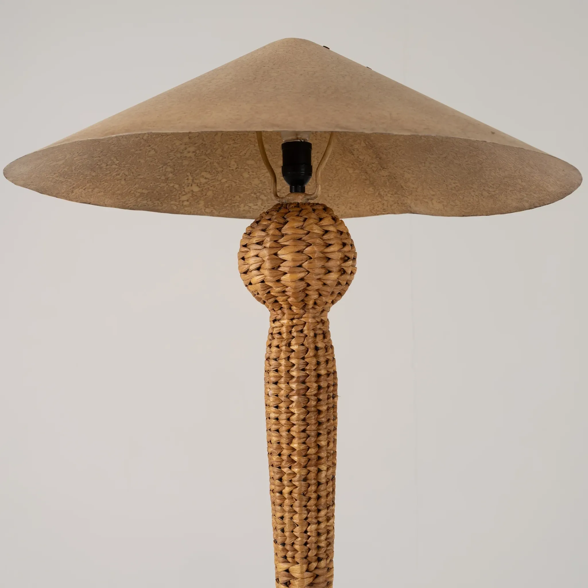Lampe sur pied unique avec tige tissée