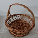 Basket, rattan/wicker basket, vintage french