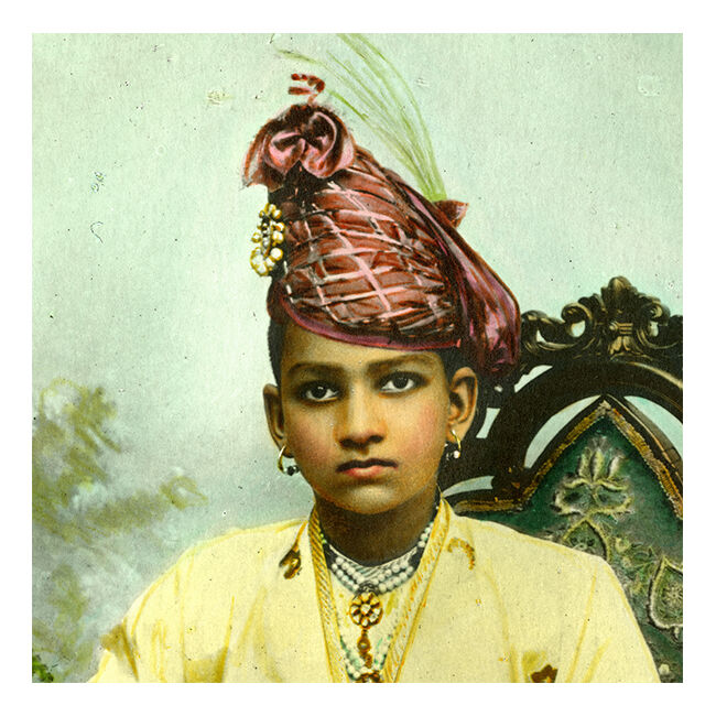 Photographie ancienne colorée Rajasthan vers 1920