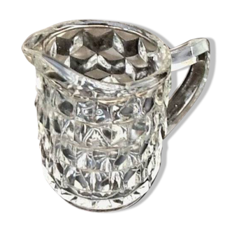 Pot / Milk pitcher Clear glass molded with diamond tip
