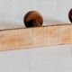 Solid wood coat rack with 3 hooks - mid 20th century