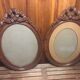 Old carved wooden medallion frame