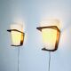 Nx41 Wood And Curved Glass Wall Lamps By Louis Kalff For Philips, The Netherlands 1950S