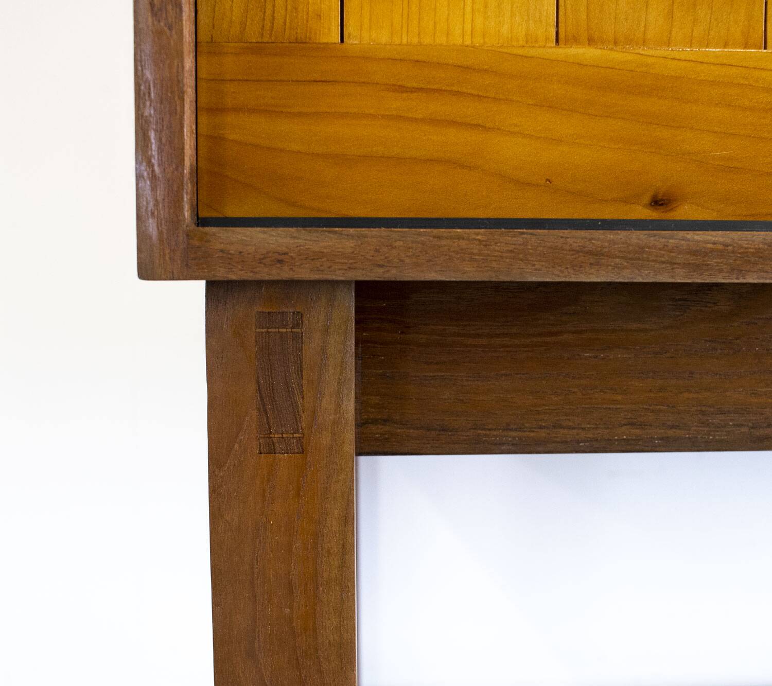 Mid Century Cherry and Teak Linen Cabinet, 1960s