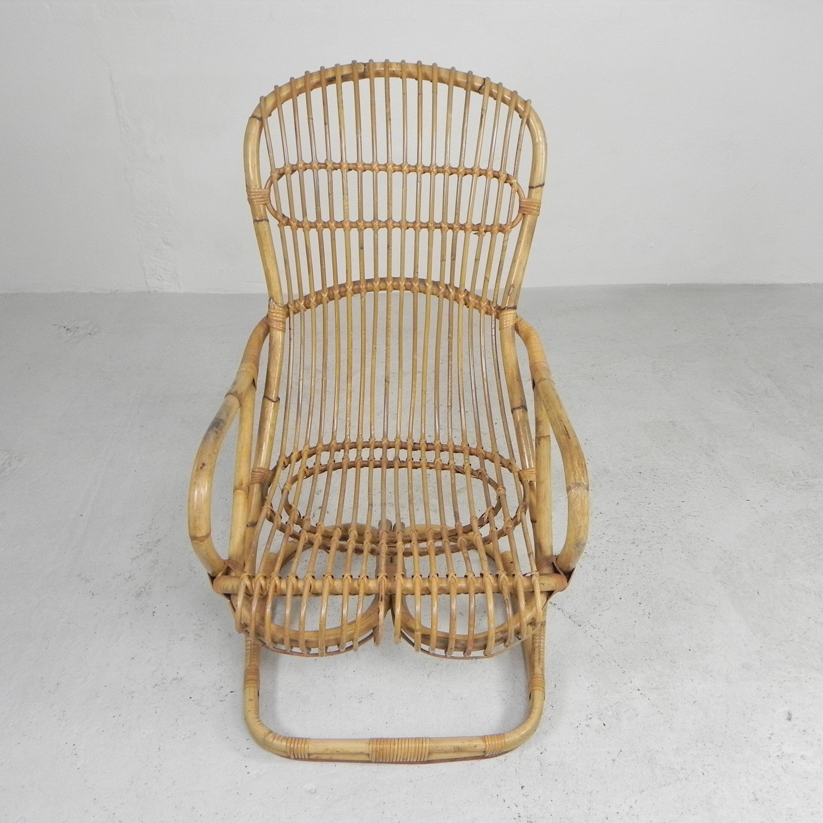 Bamboo armchair by Tito Agnoli, 1960s