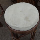 Bar en rotin et ses tabourets