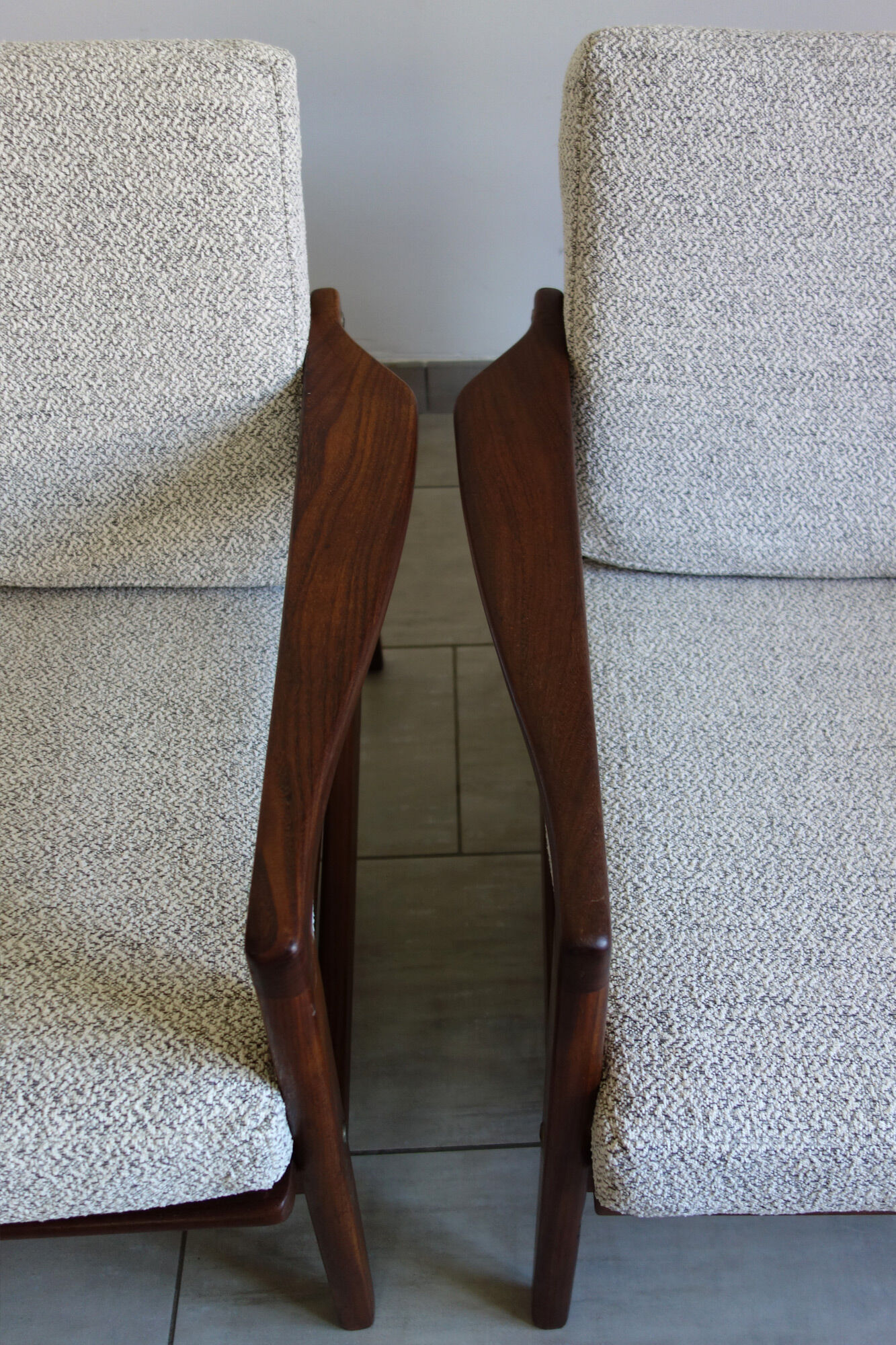 Bench and 2 Scandinavian armchairs 60s