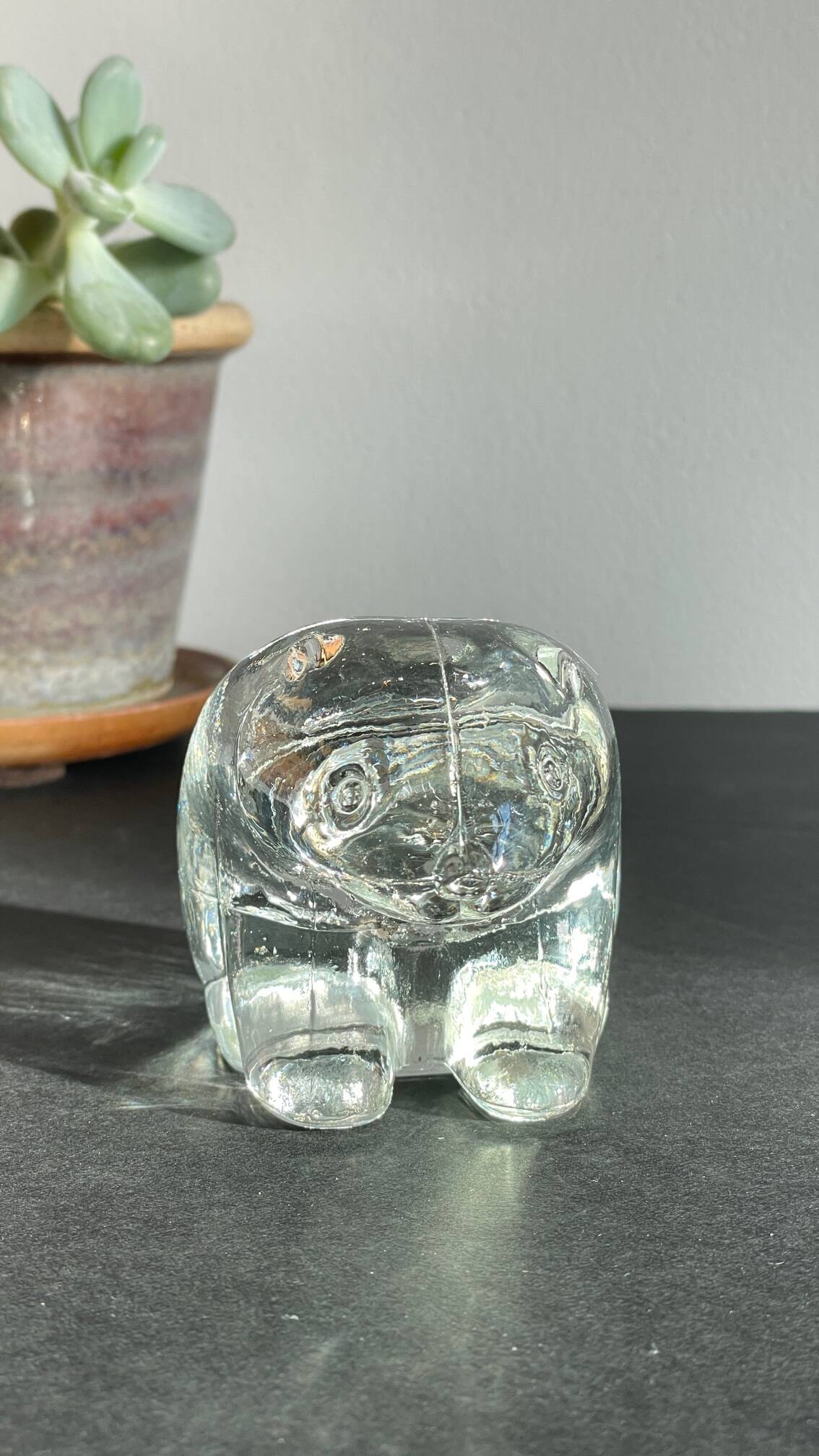 Semi-crystal candle holder Polar BEAR Shape Vintage