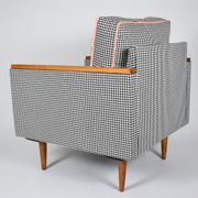 Mid-century original armchair Cube, 1970s,  restored, pied de poule