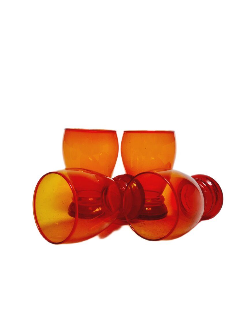 Ensemble de jus postmoderne de Barbara Glassworks, Pologne, années 1970, ensemble de 4.