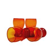 Postmodern juice set from Barbara Glassworks, Poland, 1970s, set of 4