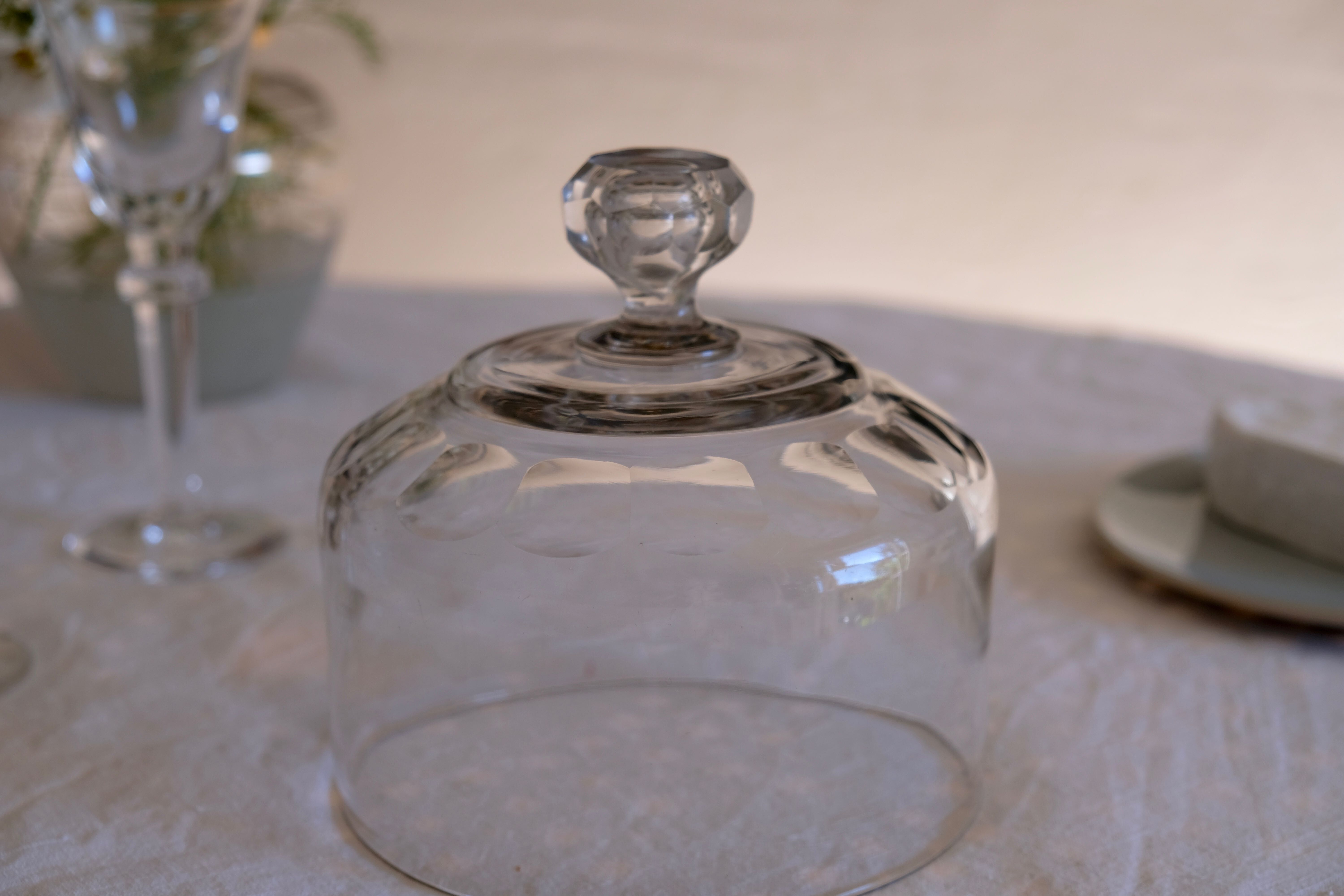 Carved crystal cheese bell