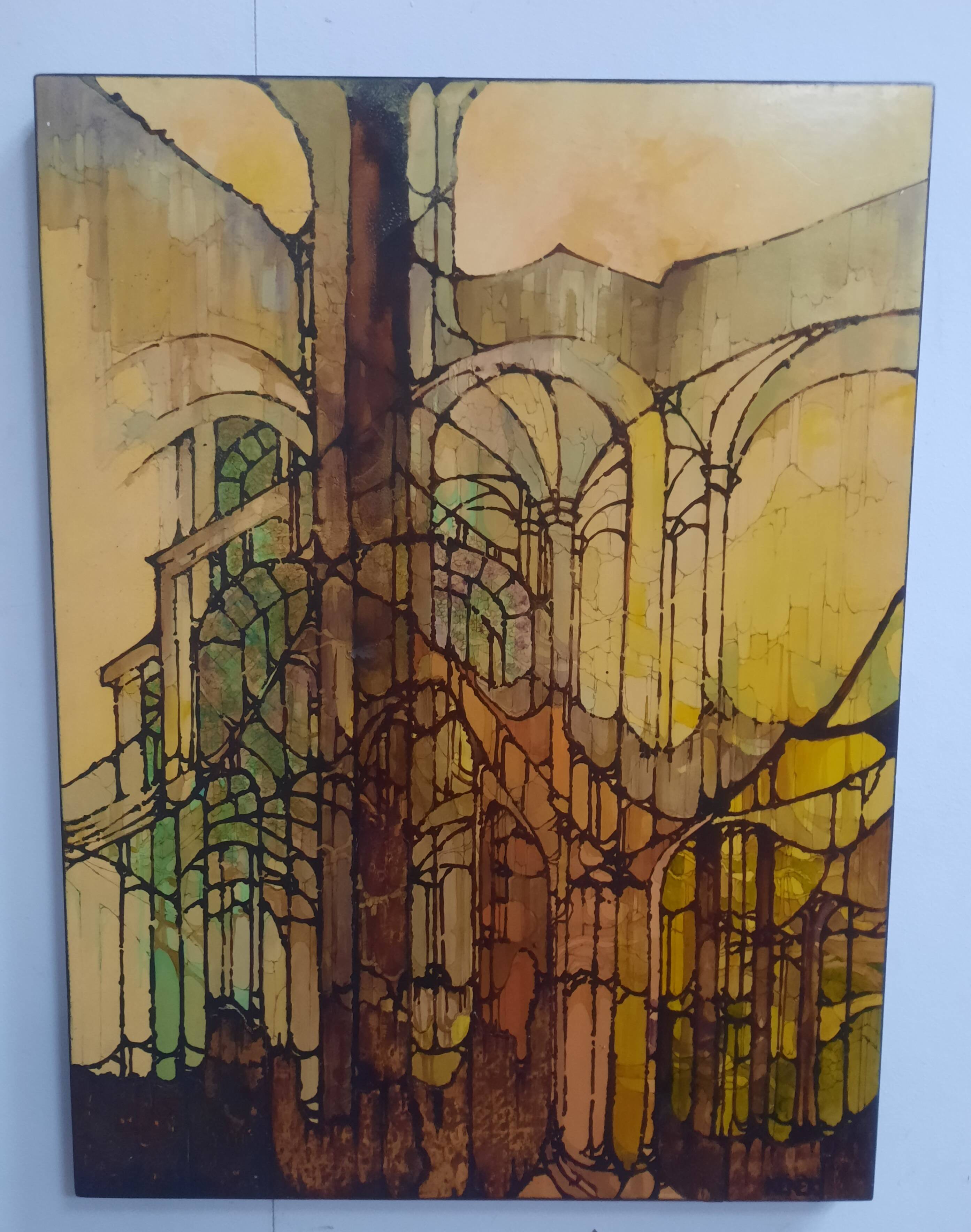 Acrylique  "éléments architecturaux gothiques "