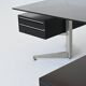 Bureau d'angle exécutif Abbondinterni en acajou et verre, Italie, 1970