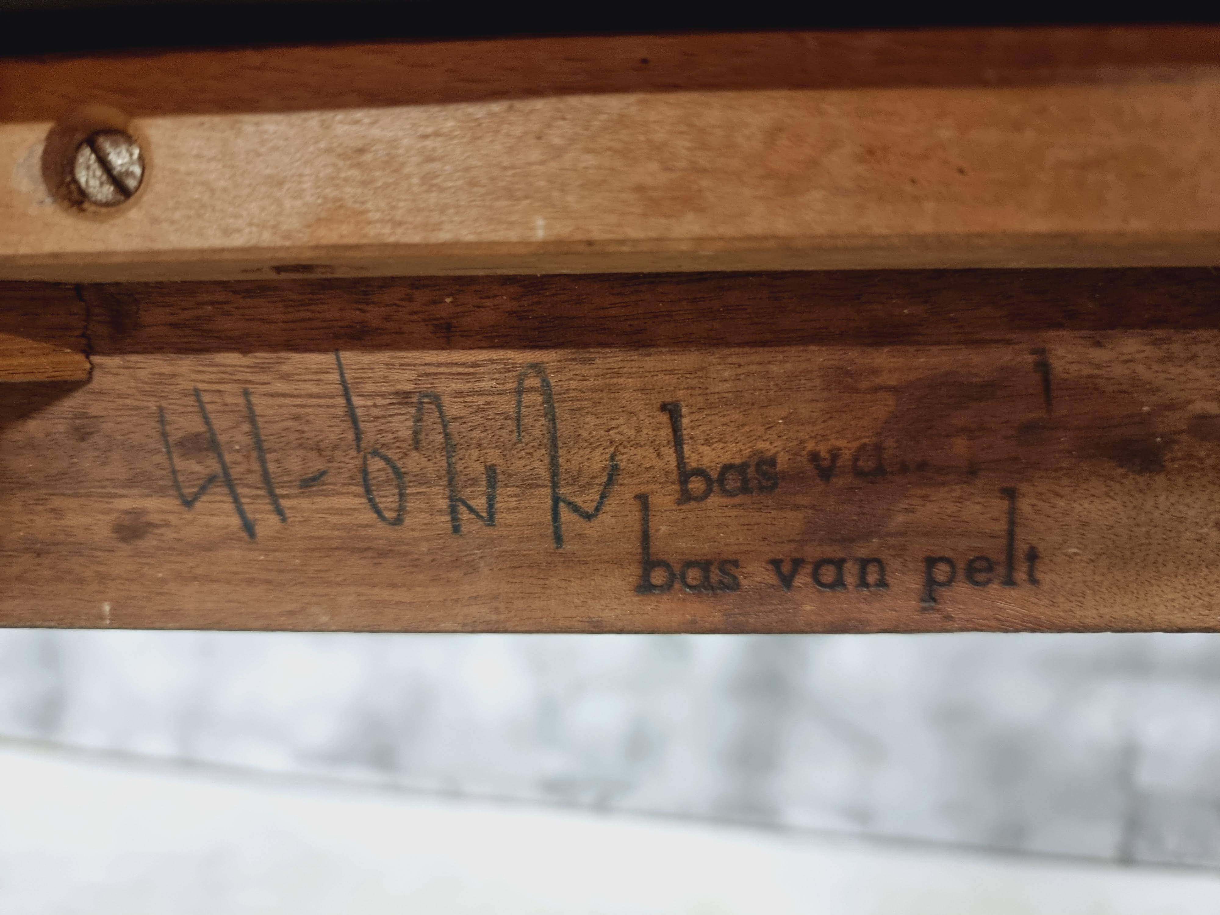 Two Bas van Pelt designer dining chairs in walnut, 1930s