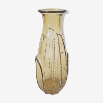Art Deco yellow glass vase