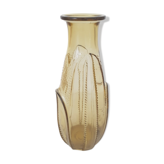 Art Deco yellow glass vase