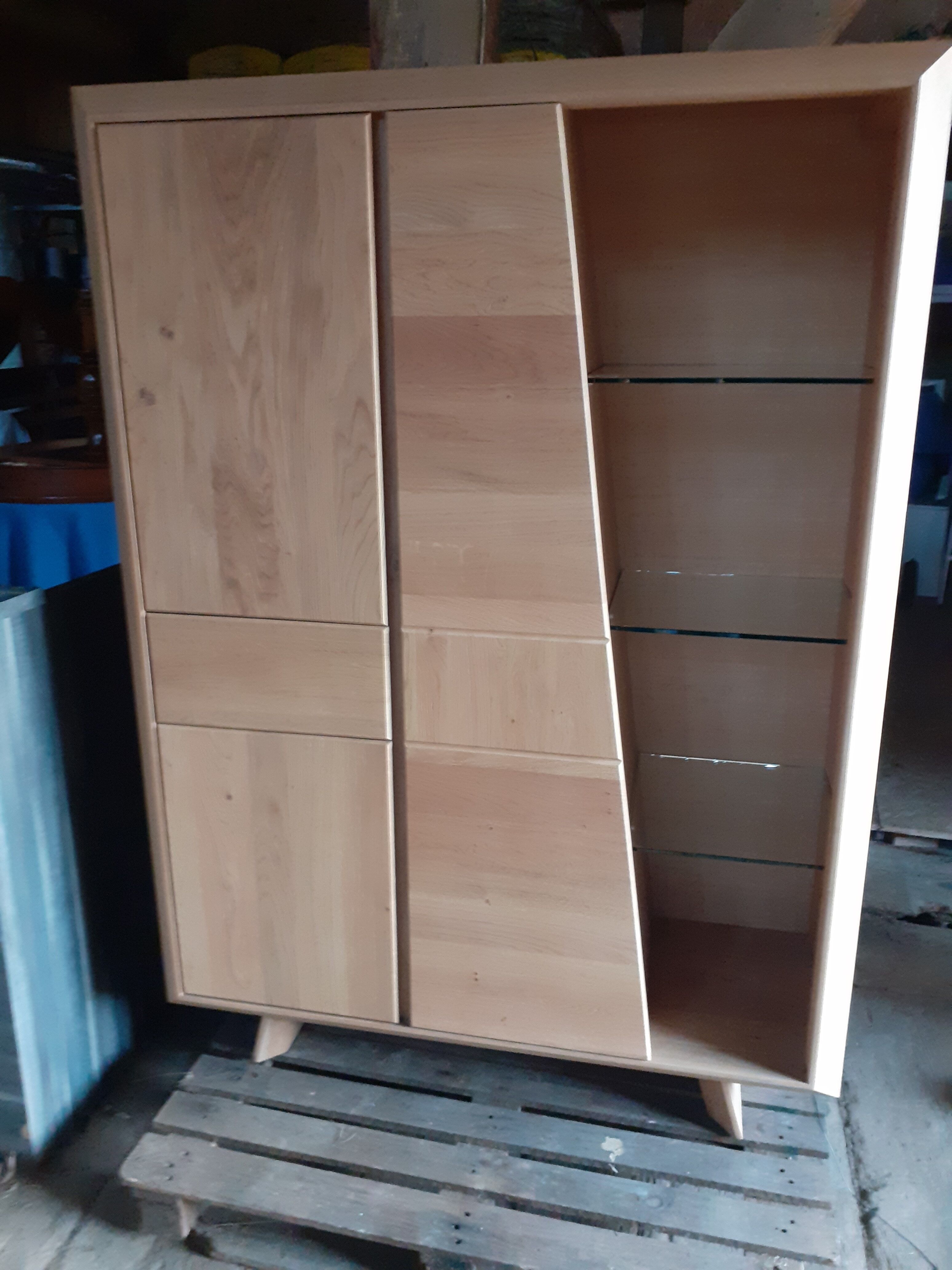 Kalamata solid oak display cabinet