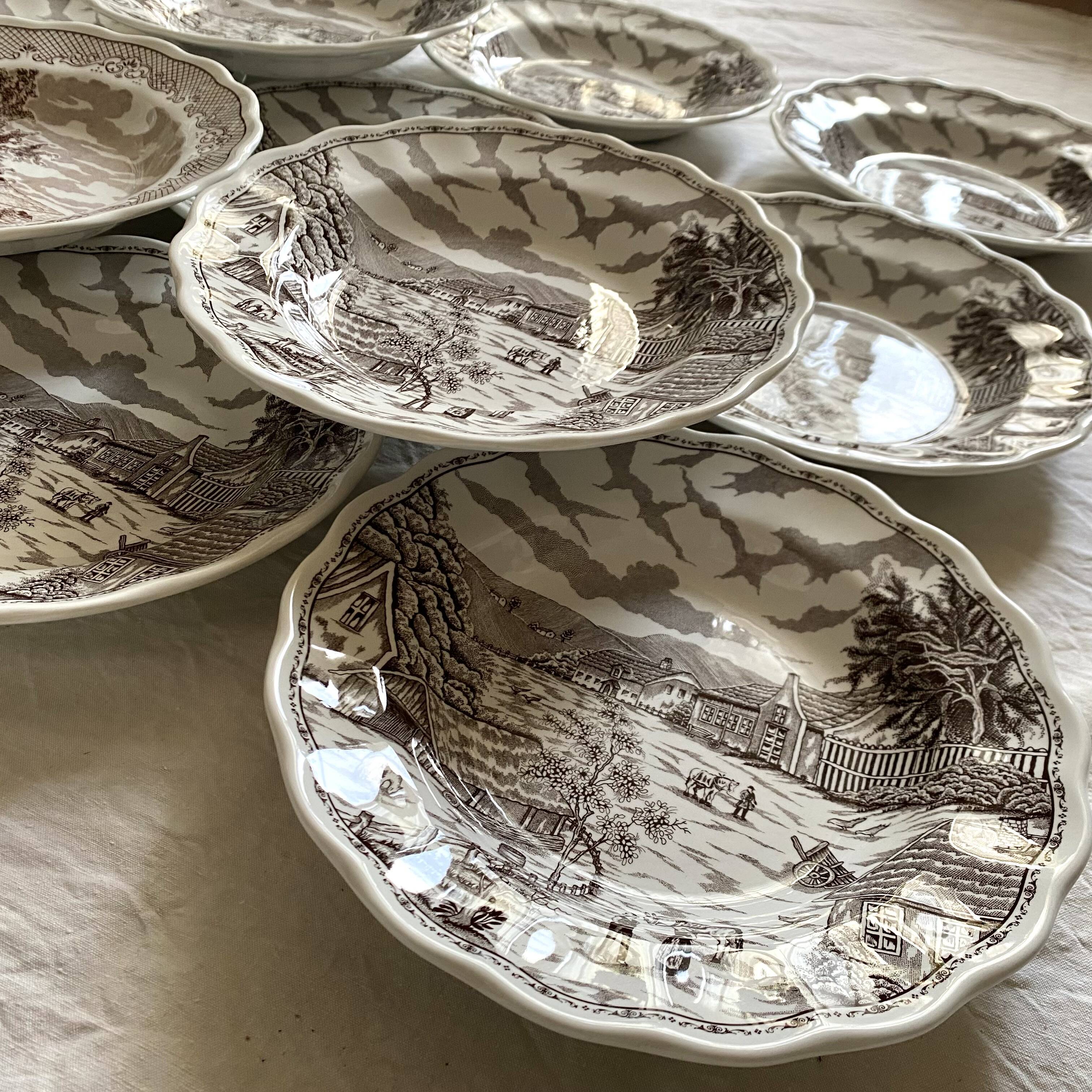 Swiss landscape Italy 25-piece dinner and soup plates