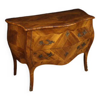 Commode en bois marqueté de style louis xv du xxème siècle