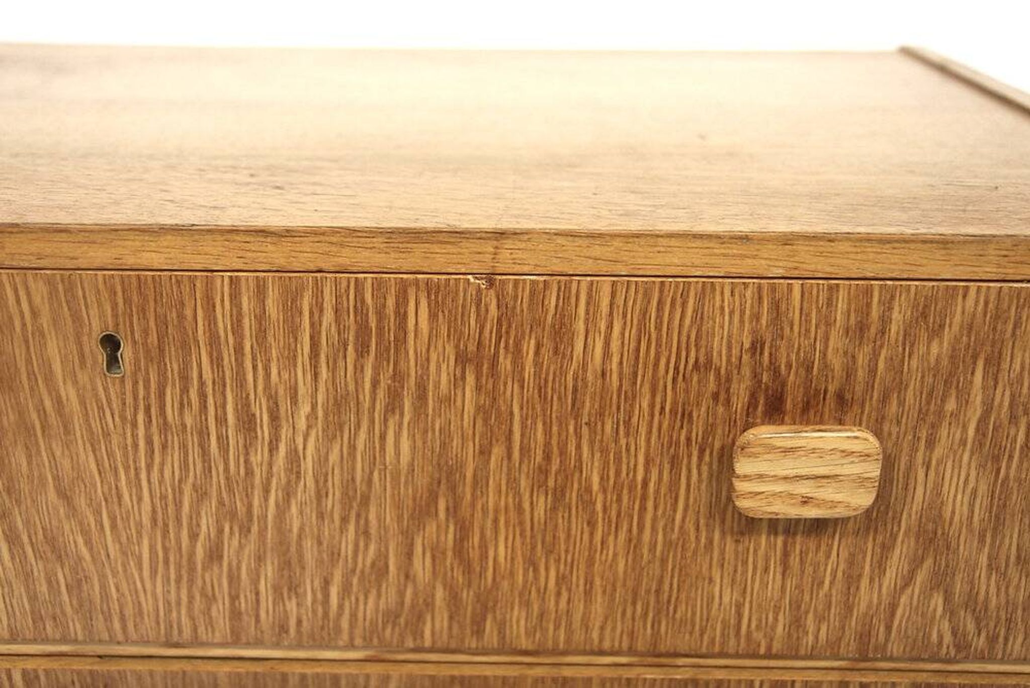 Scandinavian "tallboy" chest of drawers in oak, Sweden, 1960.