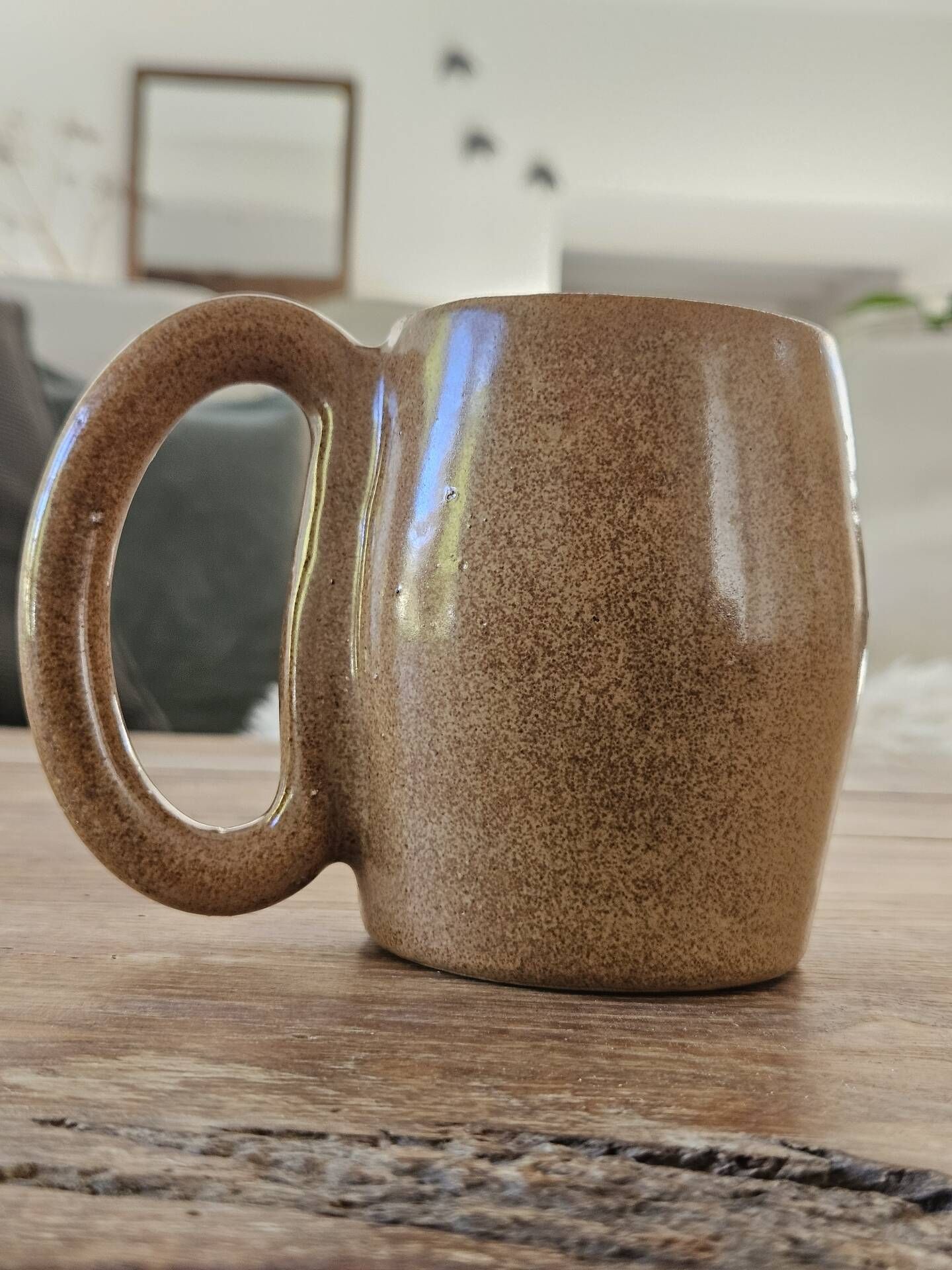 Lot de 3 mugs vintage en grès "Grand Feu" d'Arts-Céram beige brun ocre