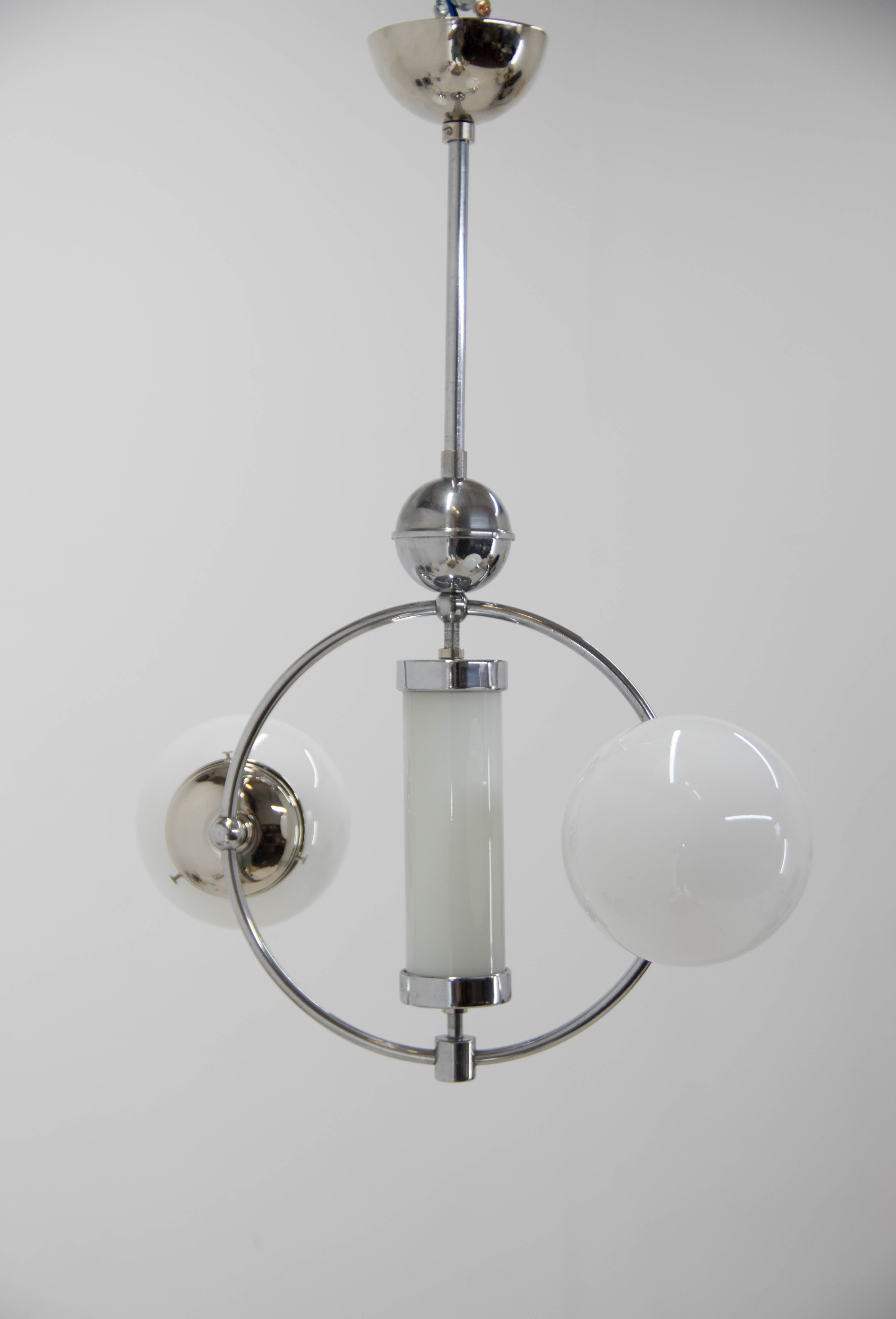 Bauhaus or functionalist chandelier, 1930s