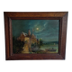 Navy blue moon port painting