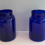 Pair of cobalt blue vases