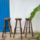 Set of 3 wooden stools