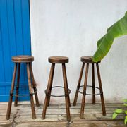 Set of 3 wooden stools