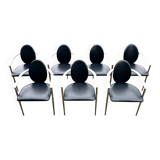 Set of 7 Belgo Chrom chairs from the 80s